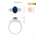 thumbnail image 4 of Angara Natural 2 Ct. Blue Sapphire with Diamond Vintage Inspired Ring in 14K White Gold for Women (Ring Size: 3.5), 4 of 9