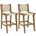 thumbnail image 1 of Coatway 2 PCS Outdoor Counter Height Bar Stool with Wood Frame Back &Footrest for Balcony, 1 of 9