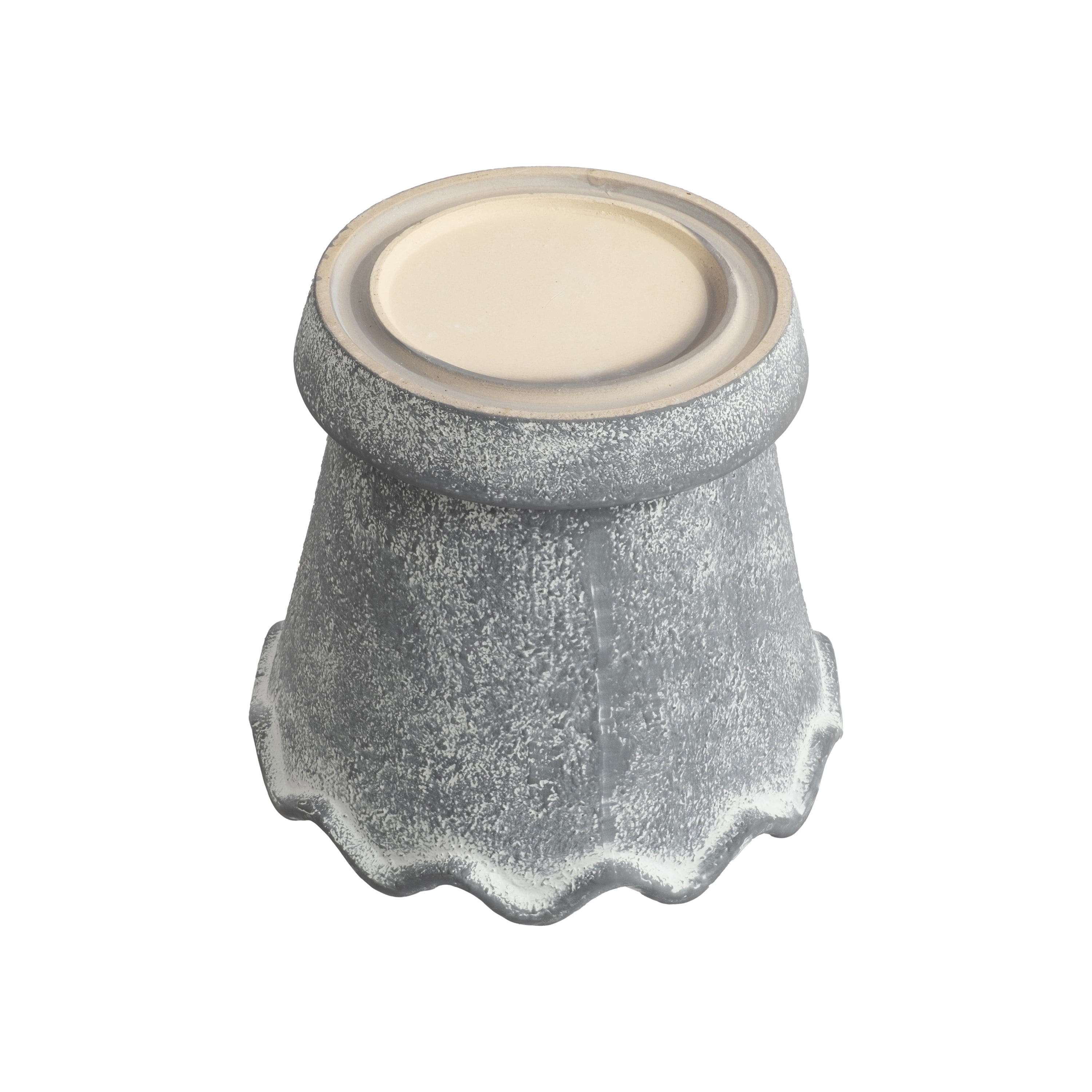 My Texas House Gray 8 inch Wave Planter Ceramic Pot for Indoor and Outdoor Use