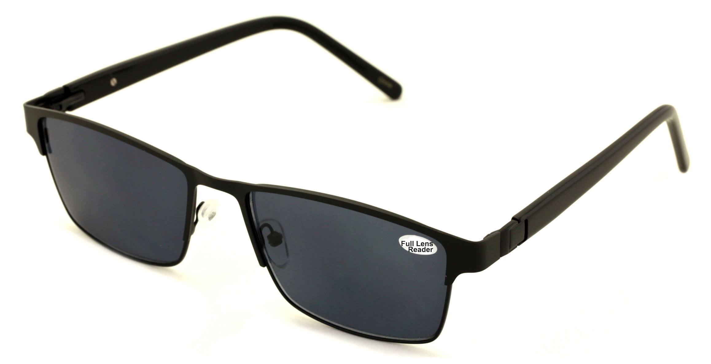 Men Premium Rectangle Metal with Plastic Temple Extra Large Reading Reader Sunglasses - 152mm Wide Frame 100%UV +3.00