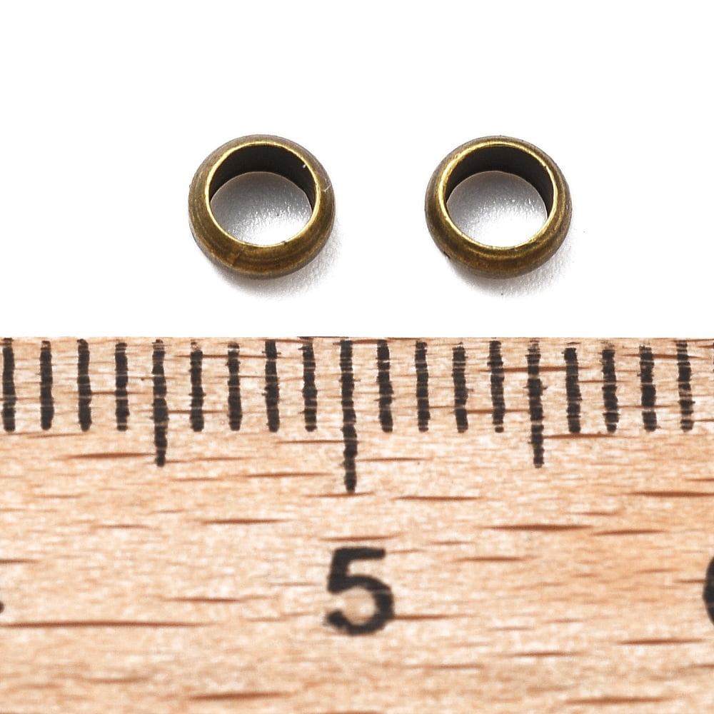 Brass Crimp Beads Bronze 4x2mm Hole: 3mm