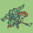 thumbnail image 2 of Girl's Toy Story Woody and Buzz Fly With Me  Graphic Tee Green Apple Medium, 2 of 4