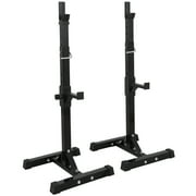 ZenSports S01-1215-G2D Black Steel Squat Rack Adjustable Barbell Free-press Bench, Black 550 lb