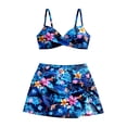 thumbnail image 4 of Swim Suit Women Hawaiian Print Skirtini Set for Women Tankini Swimsuit High Waist Bikini with Swim Skirt Beach Pool Blue S, 4 of 6