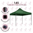 thumbnail image 3 of Toldo Carpa Plegable Reforzada sin Paredes 2x2 m Color Verde, 3 of 5