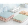 thumbnail image 3 of Egg Holder Plastic 24 Slots Egg Organizer Anti-slip Kitchen Storage Container with Cap, Light Green, 3 of 8