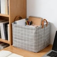 thumbnail image 6 of AKLJWH Foldable Storage Basket with Handles, Portable Linen Organizer Bin, Multipurpose Tote for Clothes, Towels, Laundry, Space Saving Supplies for Bedroom, Bathroom,#02 Gray, 6 of 6