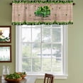 thumbnail image 3 of St. Patrick's Day Curtain Valances for Windows, Kitchen Valance Window Treatments Panel 2 Pack, Spring Green Shamrocks Truck Coin Plaid Rod Pocket Short Curtains for Bathroom Bedroom 54 x 18 Inch, 3 of 8