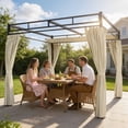 thumbnail image 2 of Outsunny Pavillon Extérieur 10 Pieds x 10 Pieds, Auvent de Pergola Rétractable avec Rideaux, 2 of 10