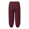 thumbnail image 4 of LIIPEE Casual Pants For Women Solid Color Elastic High Waist Drawstring Mid-Calf Ankle-Tied Sports Trousers Pants With Pockets Female Leisure Yoga Pants,Red,Xl, 4 of 5