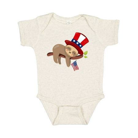 

Inktastic Sleepy Patriotic Sloth Gift Baby Boy or Baby Girl Bodysuit