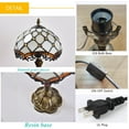 thumbnail image 5 of Orinova Tiffany-Style Table Lamp Stained Glass Bedside Lamp for Living Room Bedroom Traditional Desk Light 14.5'' H Multi-Color, 5 of 7