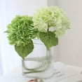 thumbnail image 3 of Xiao Hua 3 piezas de hortensias artificiales de 21 pulgadas, grandes, naturales y realistas, con tacto real (verde oscuro), 3 of 5