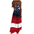 thumbnail image 2 of ChaoHeng Womens Dresses Sundresses for 2026 Independence Day Red White Blue Round Neck Printed Loose Dress Multicolor S, 2 of 7