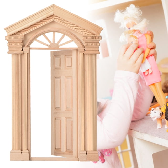 Puerta de Casa de Muñecas de Madera BuyWeek 1:12 Miniatura