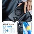 thumbnail image 2 of Funda de teléfono Meifigno diseñada para iPhone 16 Plus de 6.7 pulgadas, negra, 2 of 6