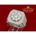 thumbnail image 5 of King of Bling's 925 White Square Sterling Silver Cubic Zirconia 8.50ct Men's Ring Size 9, 5 of 9