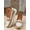 Khaki 2, variant on 2026 Autumn Women's Summer Hollow Design Leather Slip-On Loafers Middle-Aged Mother Shoes, Soft Bottom Wedge Heel Breathable Sandals