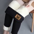 thumbnail image 3 of Gibobby Leggings afelpados de invierno para mujer Pantalones Leggings Pantalones Estampado Invierno Mujer Cálido Lana Terciopelo Pantalones(Negro,XG), 3 of 5