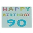 thumbnail image 2 of 90th Birthday Cutting Board, Happy Greeting Lettering in Watercolors Pastel Text with Paint Effect Image, Decorative Tempered Glass Cutting and Serving Board, Large Size, Multicolor, by Ambesonne, 2 of 5