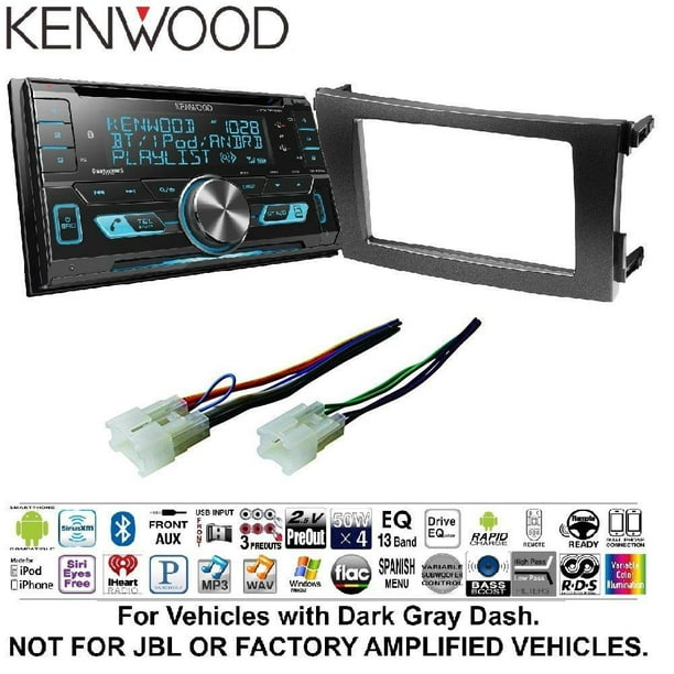 Licht aankomen veronderstellen Kenwood DPX503BT Double DIN CD Bluetooth SiriusXM Car Stereo (Replaced  DPX502BT) Toyota Corolla Car Stereo Radio Install Dash Mount Panel Trim Kit  DARK GRAY - Walmart.com