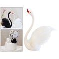 thumbnail image 4 of Figura de cisne, figura de resina, estatua de animal, escultura para el hogar, la oficina, el escritorio, el coche, la tarta. Blanco 38x108cm, 4 of 9