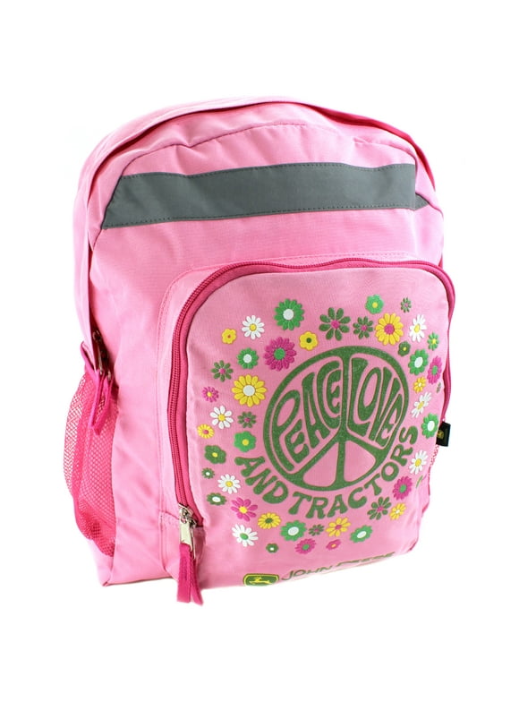 John Deere Peace Girls Pink 16-inch Pink Backpack FTK986PJ