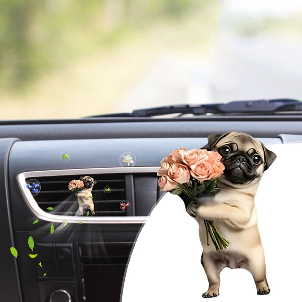 Adorno Colgante de Acrílico con Forma de Perro | Decoración Plana para Coche | Accesorio de Aromaterapia Duradero | Fácil de Instalar | Regalo para Amantes de Los Perros | Difusor de Aroma para Inter