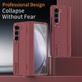 thumbnail image 7 of Allytechgroup Galaxy Z Fold 5 5G Case with Screen Protector, Premium PU Leather Shockproof Ring Buckle Stand Bumper Anti-Scratch Full Body Protective Case for Samsung Galaxy Z Fold 5, Red, 7 of 7