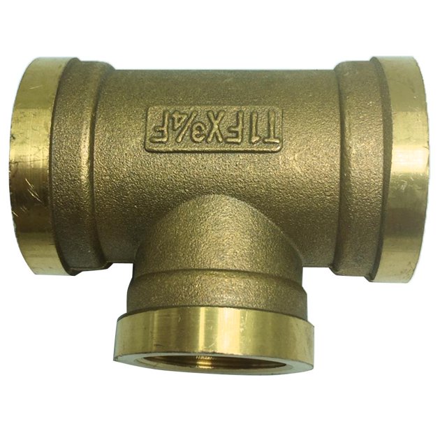 Tubería de agua de latón completo de 3 vías con rosca , conectores de piezas de montaje de bricolaje DN20 x DN25 Sunnimix Adaptador de rosca de latón de 3 vías