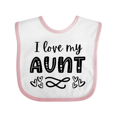 

Inktastic I Love My Aunt- Hearts Gift Baby Boy or Baby Girl Bib