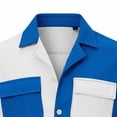 thumbnail image 6 of DayScoop Men Casual Shirts Summer Short Sleeve Shirt Fashion Print Turndown Collar Colorblock Pocket Button Down Loose Tops Tee, 6 of 6