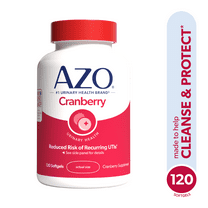 AZO Cranberry Urinary Tract Health Supplement, Helps Cleanse & Protect for Reduced UTIs, 120 Count