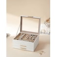 thumbnail image 2 of Caja Xtellar de Joyas, Caja Joyero de 3 Niveles, Estuche de Joyería, 2 Cajones Color Blanco, 2 of 5