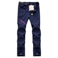 thumbnail image 3 of QATAINLAV Men's Winter Detachable Fleece Lined Warm Trousers Outdoor Windproof Ski Snow Pants Softshell Hiking Cargo Pants, Blue, L, 3 of 3