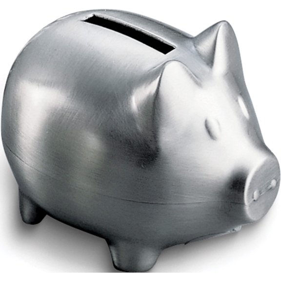 Fashion Pewter Finish Pig Bank (3 X 4) Made In China gm9090