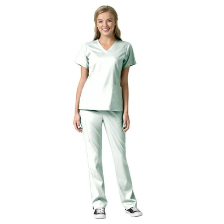 

WonderWink Pro Women s 4 Pocket V-Neck Top & Moderate Flare Leg Cargo Pant Scrub Set