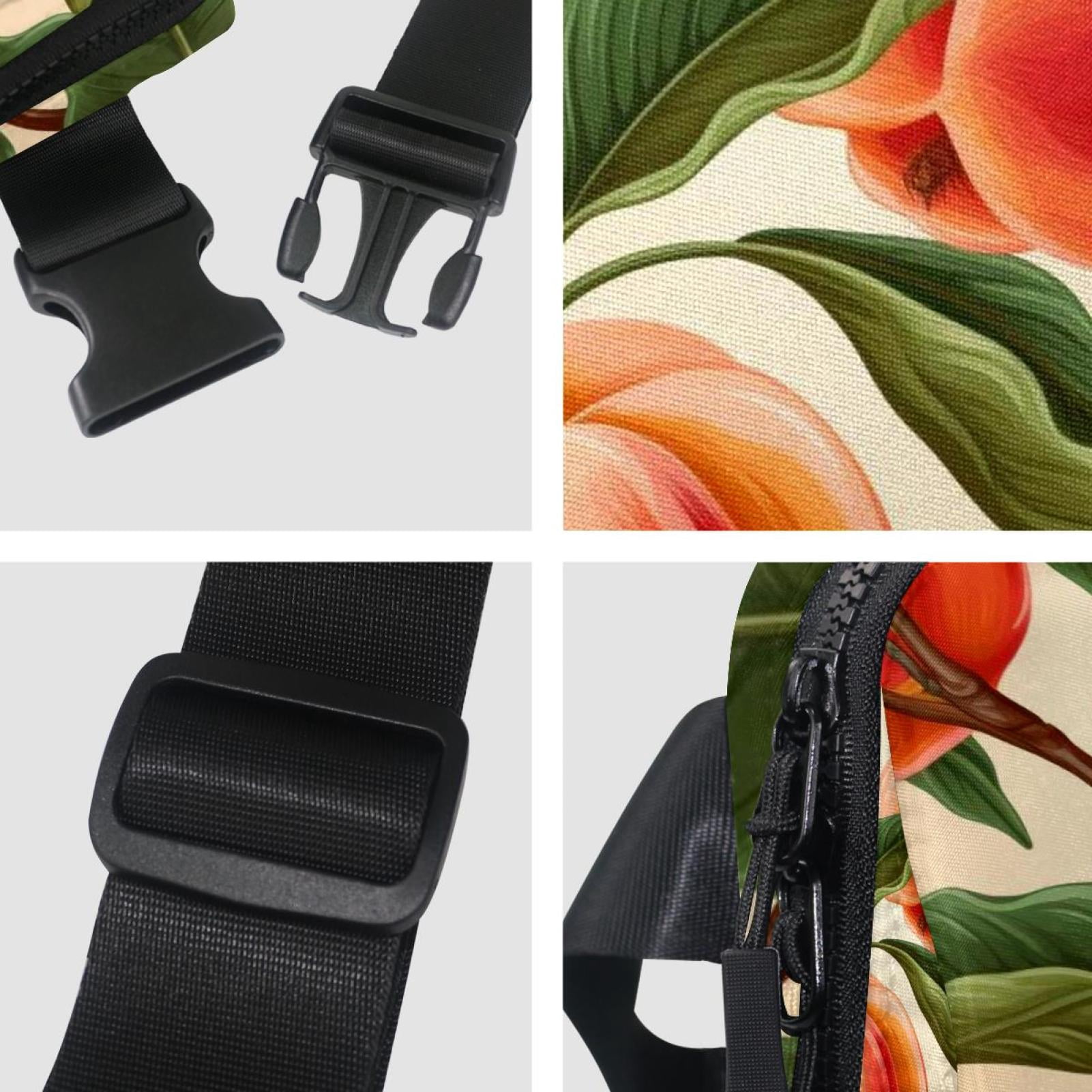 Peaches Lightweight Adjustable Crossbody Fanny Sling Bag with Extension Strap Unisex