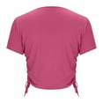 thumbnail image 6 of Fartey Crop Tops for Women Soft Comfy Crewneck Short Sleeve Shirts Slim Fit Summer T Shirts Solid Color Tees Y2k 2025 Trendy Blouses Hot Pink M, 6 of 7
