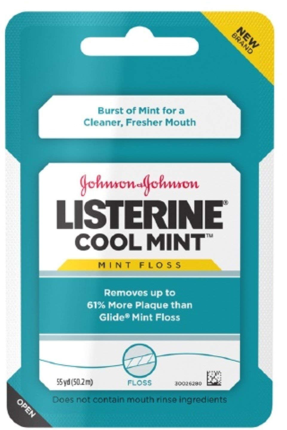 Listerine Dental Floss, Cool Mint 55 yds Pack of 8