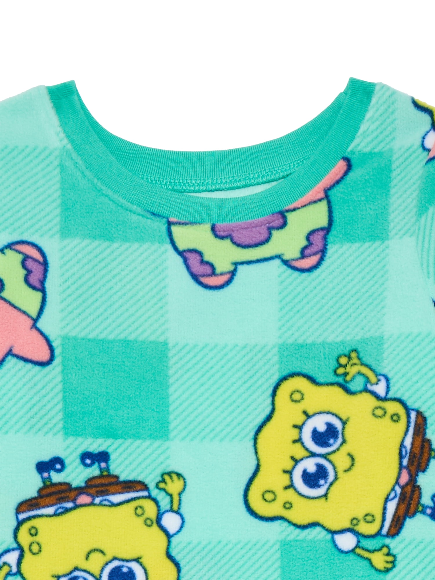 SpongeBob SquarePants Unisex Toddler Microfleece Pajama Top and Pants Set, 2-Piece, Sizes 12M-5T