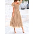 thumbnail image 2 of Vestido PRETTYGARDEN 2025 Midi de Tul con Fruncido y Mangas Abullonadas XL, 2 of 7