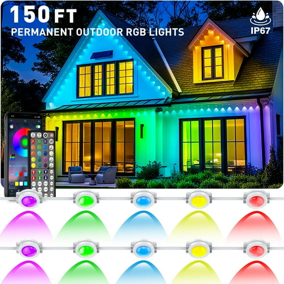 Luces de Cadena RGB para Exterior CETELUMA 46m Impermeables con Control por App