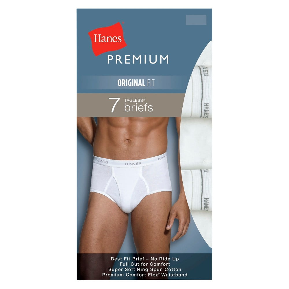 Hanes Premium Men's 7pk Classic Briefs White S