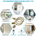 thumbnail image 4 of Curtain Rings - 2.0-Inch Inner Diameter Antique Brass Curtain Clip Rings for Curtain Panels, This Curtain Clip Rings Also Apply for Drapery Rod (Set of 14 PCS Antique Brass Curtain Rings), 4 of 5