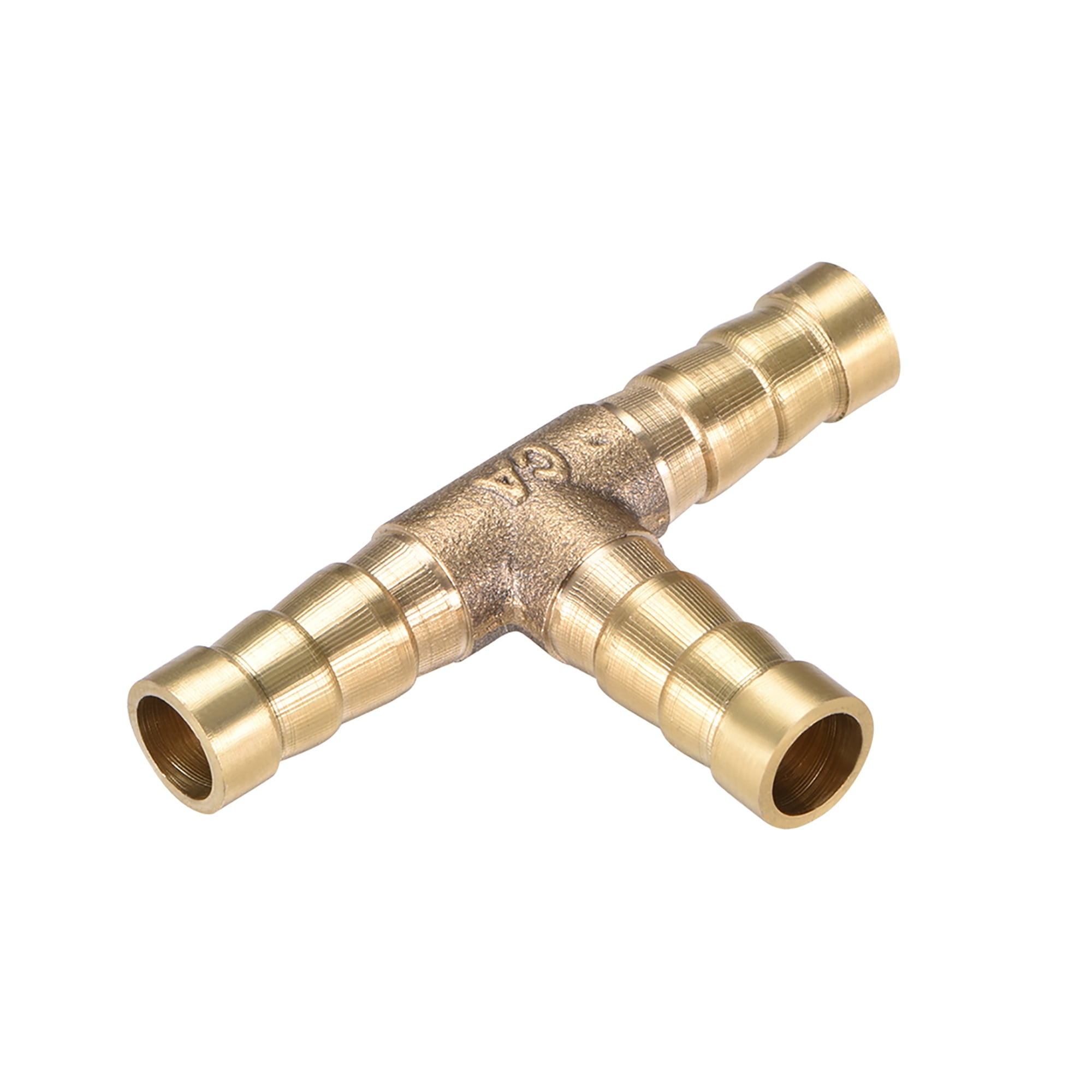 <HBT2-08 Hose Barb Tee for 1/2" ID Hose Brass 3-Way Fitting Fuel Water 5-Pack 