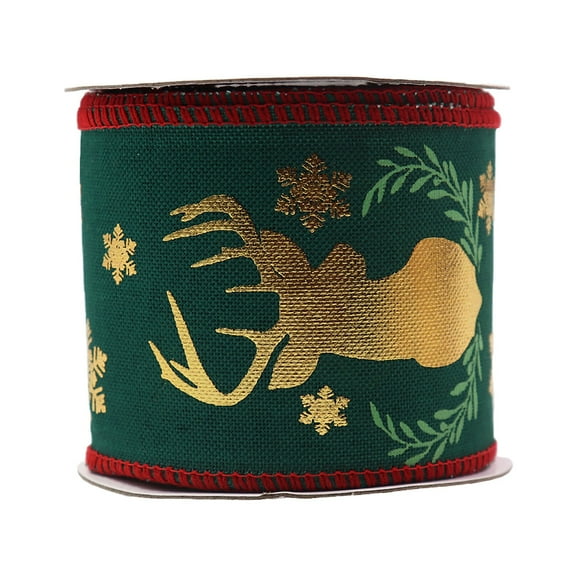 AUDeals Craft Ribbon for Christmas Decor Rustic Fabric Bows in Assorted Colors, 5 Yard Roll for Holiday Gift Wrapping and DIY Ornaments