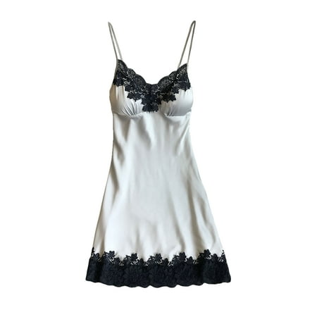 

BeQeuewll Women Lady Silk Satin Sleepwear Nightgowns Babydoll Lingerie Dress