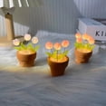 thumbnail image 3 of Mini lámpara de mesa LED de tulipán DIY, lámpara de mesita de noche, simulación de ramo de flores, dormitorio, ambiente romántico, regalo de cumpleaños, decoración del hogar, 3 of 4