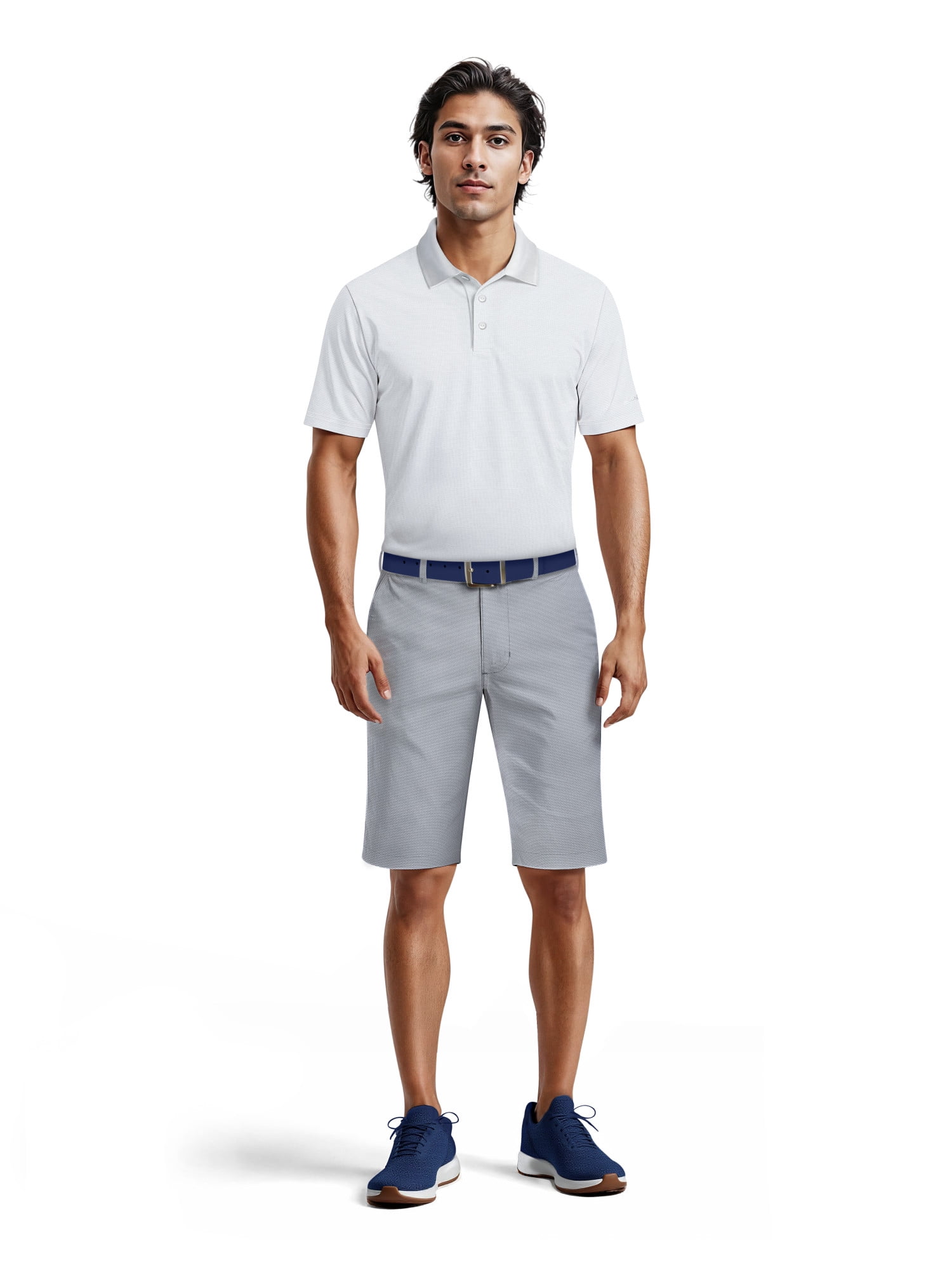 Ben Hogan Men's & Big Men's Stretch Golf Shorts with Horizontal Pattern and Active Waistband, 9" Inseam, Sizes 28-50
